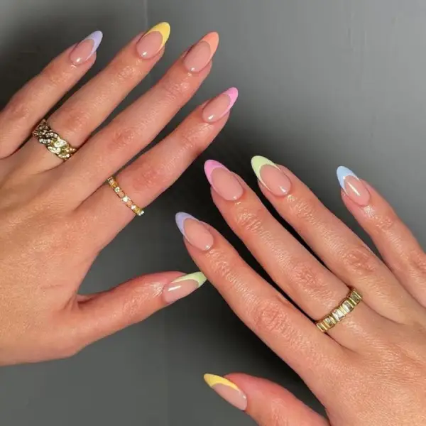 Pastel Colored Tips Nail Extension Designs

