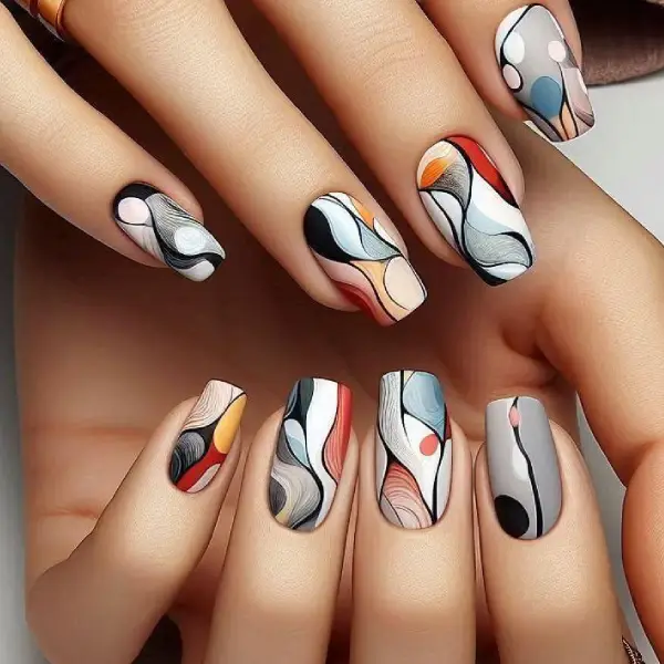 Abstract Art Nails Nail Extension Designs

