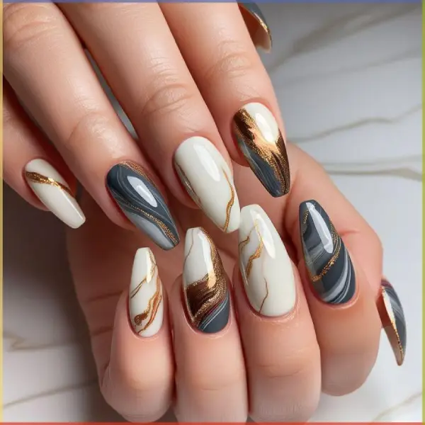 Marble Effect Nails Nail Extension Designs

