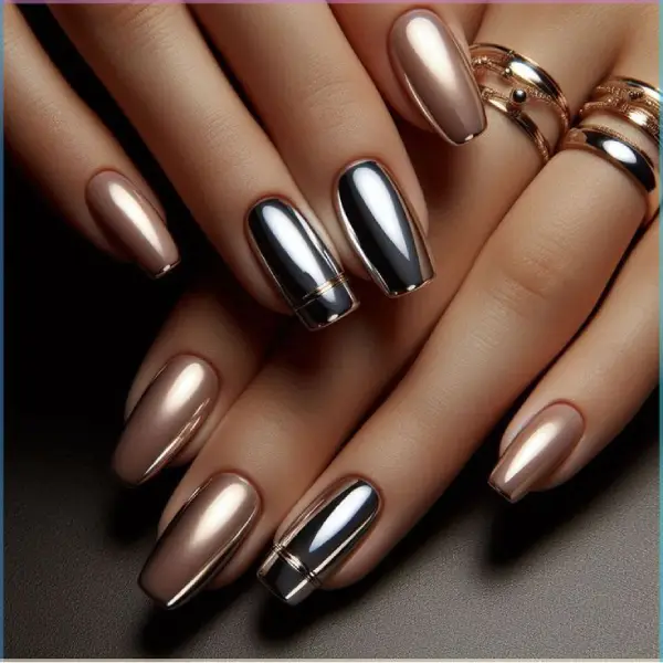 Metallic Chrome Nails Nail Extension Designs

